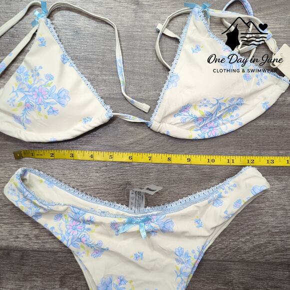 Seamoly Floral Cheeky Triangle Bikini Swimsuit Size S - Picture 3 of 4